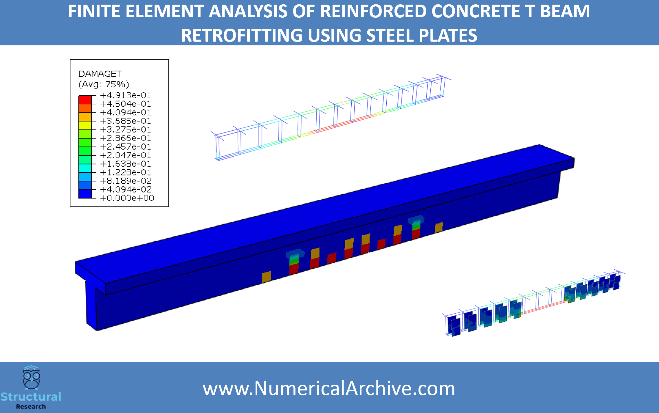 Steel-Plate Retrofitting of a Reinforced Concrete T-Beam — ABAQUS Model