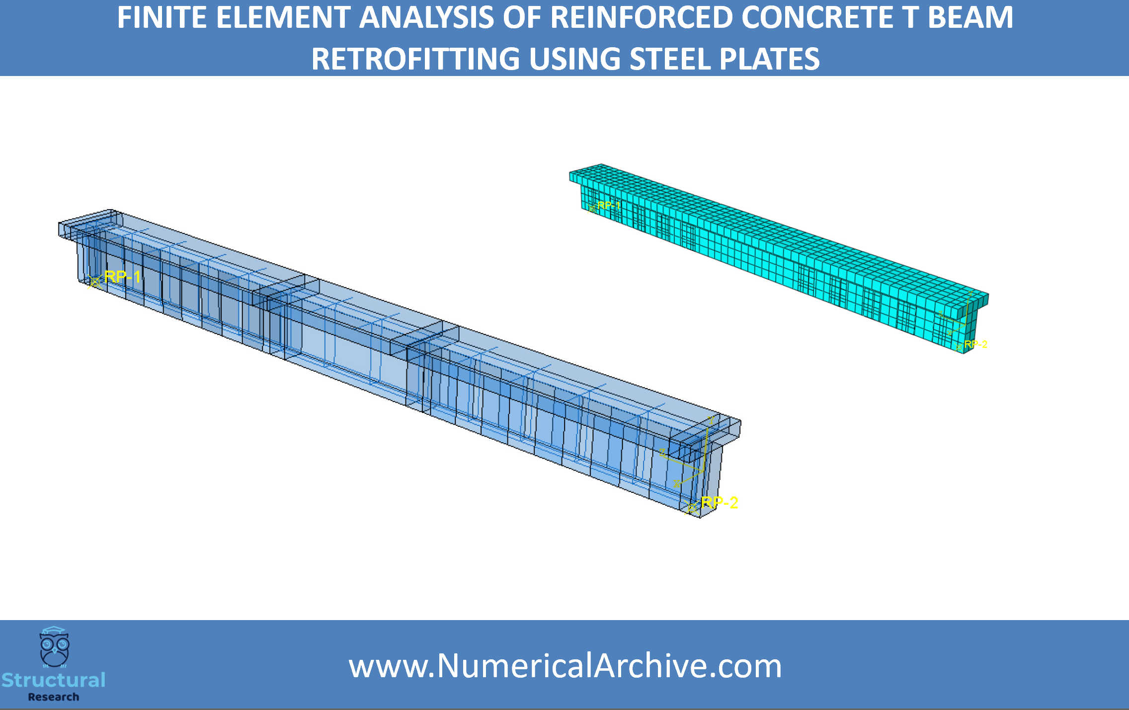 Steel-Plate Retrofitting of a Reinforced Concrete T-Beam — ABAQUS Model thumbnail 3